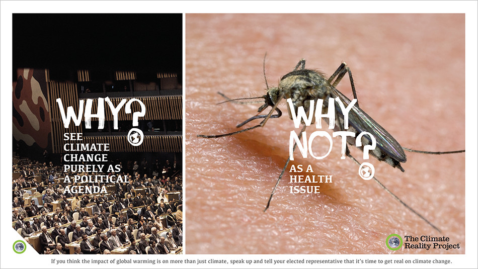 Why? Why not? poster showing a political assembly and a mosquito