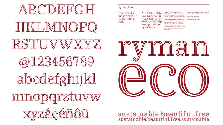 Ryman eco font examples