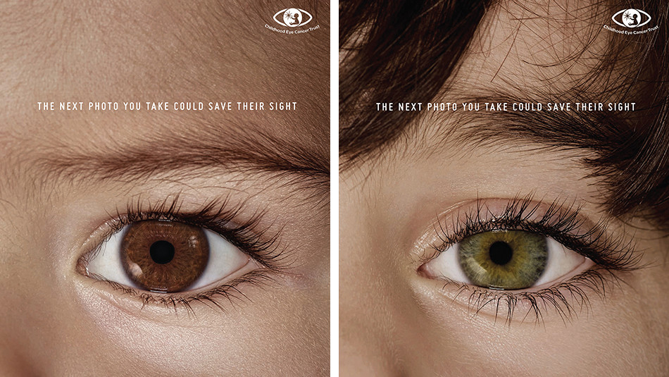 Posters showing peoples eyes