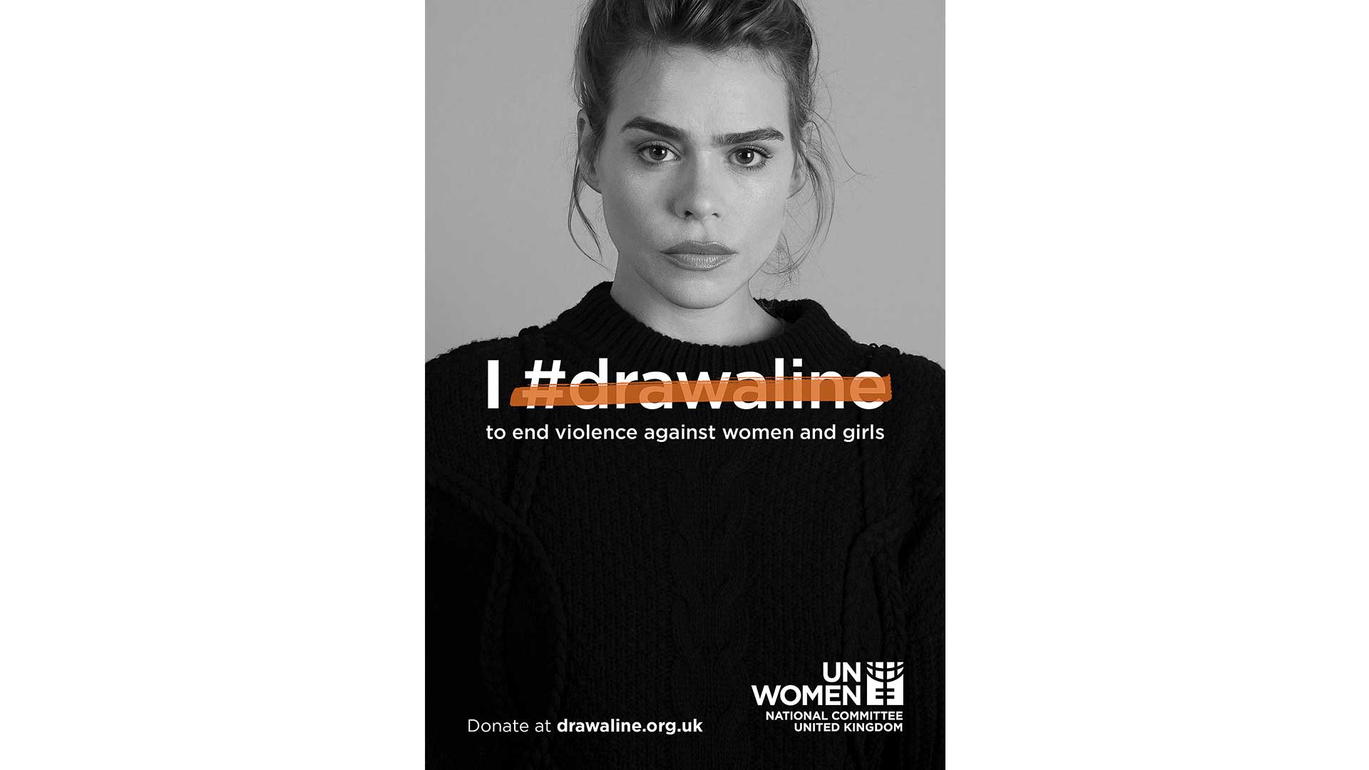 Poster showing Billie Piper looking serious