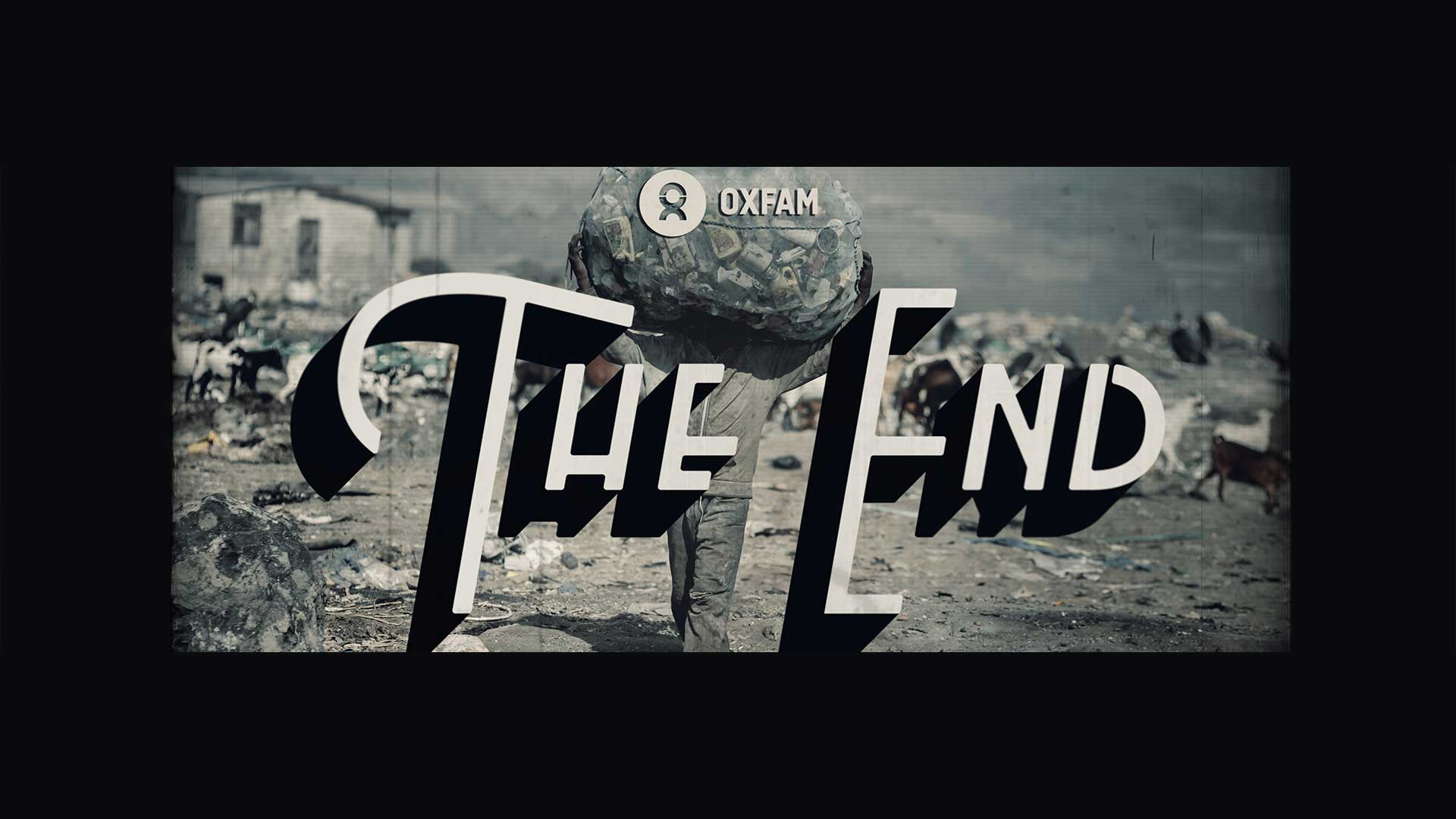 Video footage with text saying The end